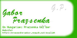 gabor prazsenka business card